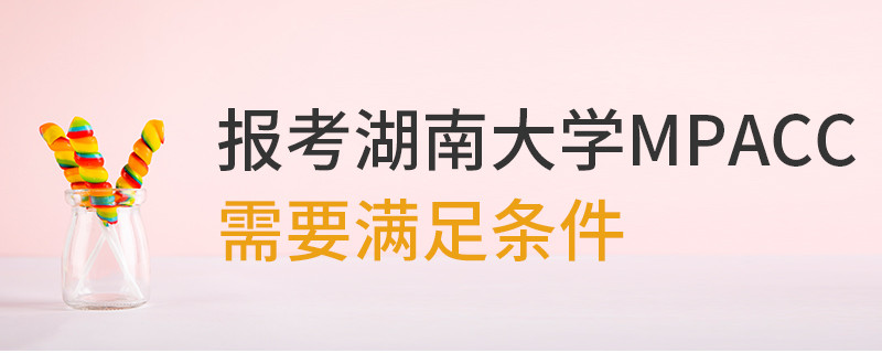 报考湖南大学MPAcc需要满足条件
