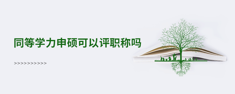同等学力申硕可以评职称吗