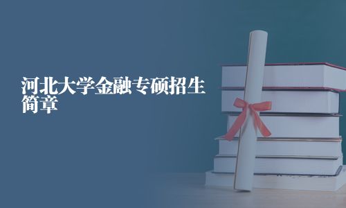 河北大学金融专硕招生简章