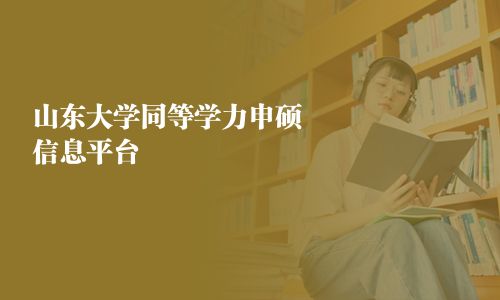 山东大学同等学力申硕信息平台