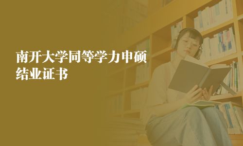 南开大学同等学力申硕结业证书