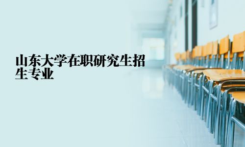山东大学在职研究生招生专业