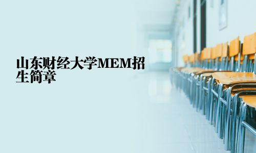 山东财经大学MEM招生简章