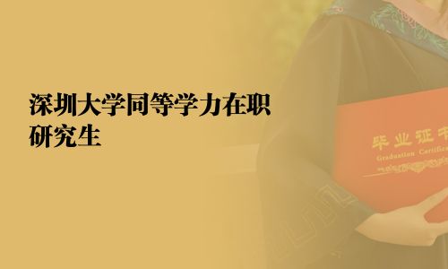 深圳大学同等学力在职研究生