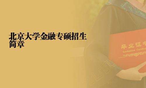 北京大学金融专硕招生简章