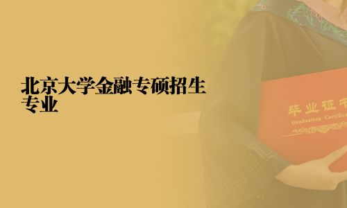 北京大学金融专硕招生专业
