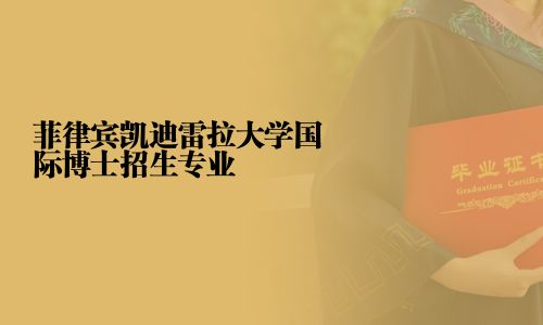 菲律宾凯迪雷拉大学国际博士招生专业