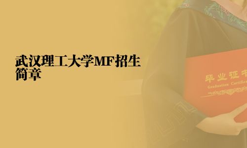 武汉理工大学MF招生简章