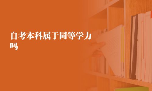 自考本科属于同等学力吗