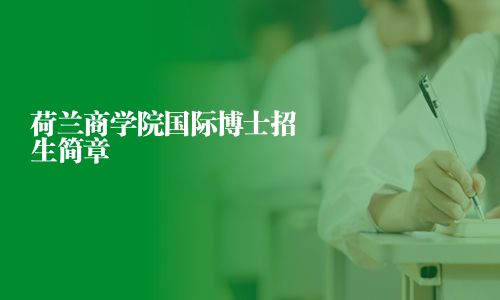 荷兰商学院国际博士招生简章