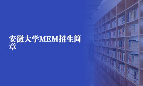 安徽大学MEM招生简章