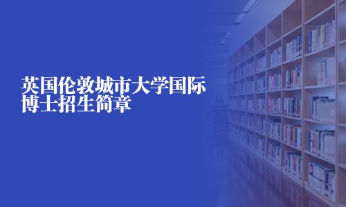 英国伦敦城市大学国际博士招生简章