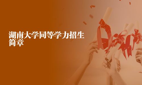 湖南大学同等学力招生简章