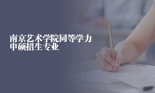 南京艺术学院同等学力申硕招生专业