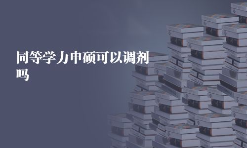 同等学力申硕可以调剂吗