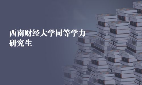 西南财经大学同等学力研究生