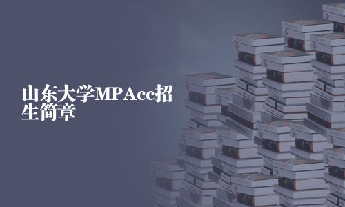 山东大学MPAcc招生简章