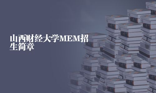 山西财经大学MEM招生简章