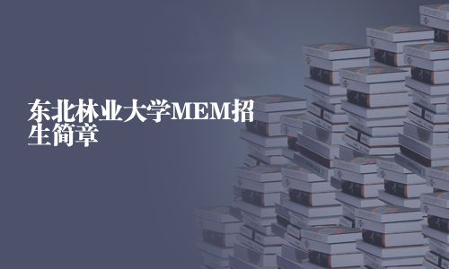 东北林业大学MEM招生简章