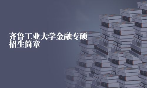 齐鲁工业大学金融专硕招生简章