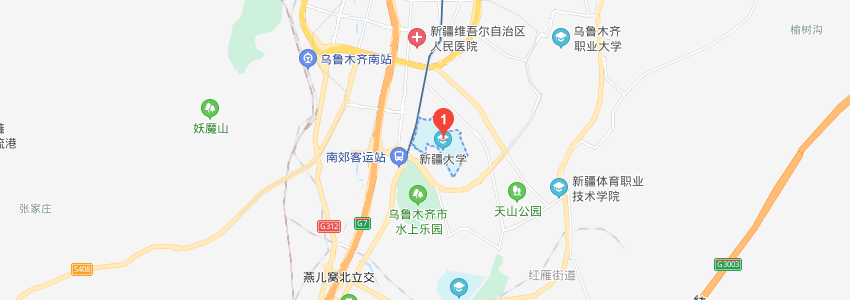 新疆大学本部地图图片