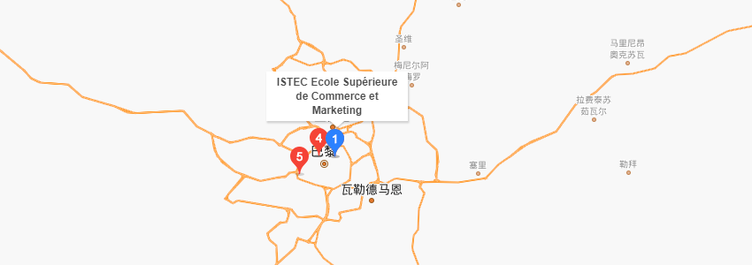 法国高等科学技术与经济（ISTEC）商业学院学校地图
