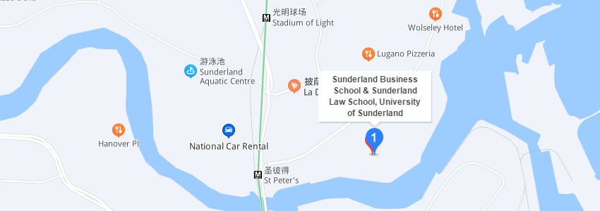 英国桑德兰大学学校地图