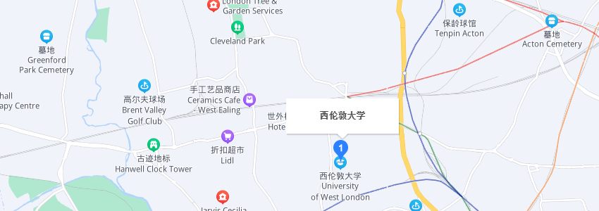 英国西伦敦大学学校地图