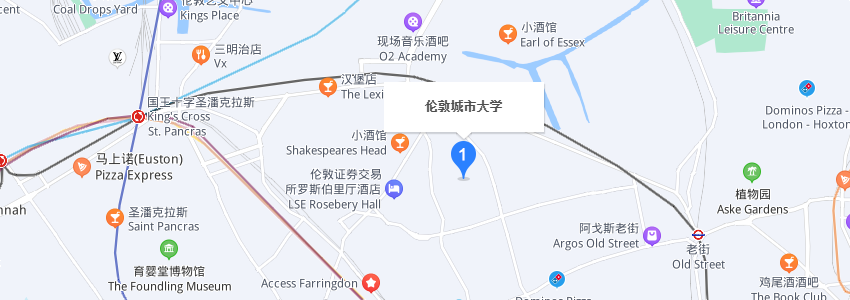 英国伦敦城市大学学校地图