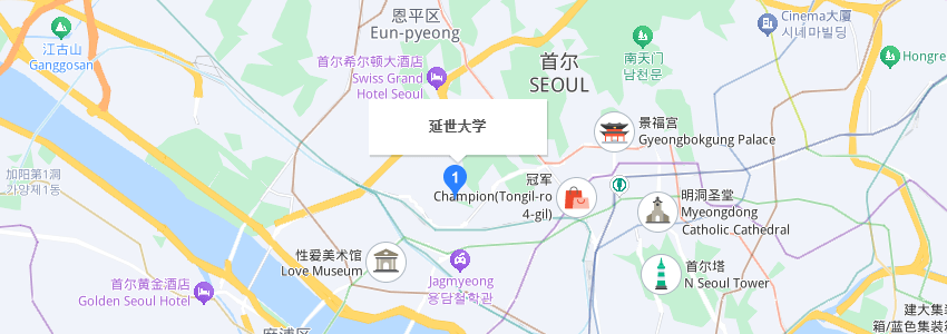 韩国延世大学学校地图